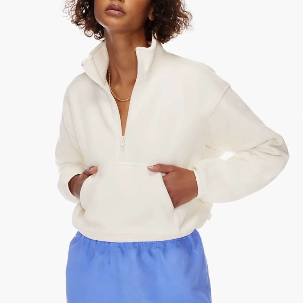 White Aritzia Cropped Hoodie